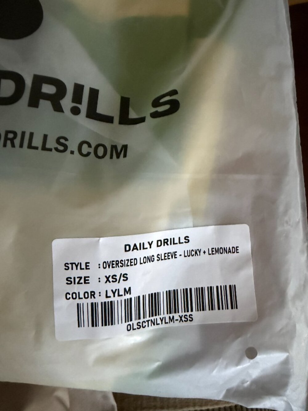 Daily Drills Oversized Long Sleeve Lucky Lemonade Stripe XS/S NWT - Picture 4 of 4